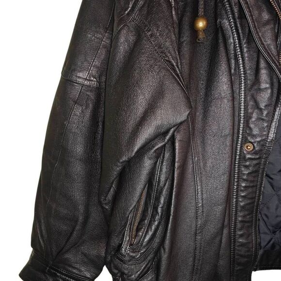 Property Vintage Leather Bomber Jacket Coat - Picture 7 of 13